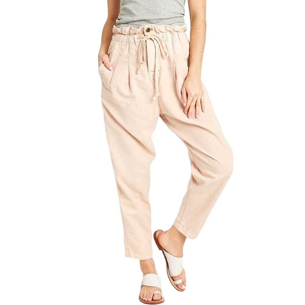 Free People Margate Pleated High Rise Trouser in Misty Rose Size XS